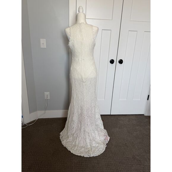 Brand Unknown White Lace Dress with Train, Wedding Party dress, Sizee 4-6? - Picture 9 of 14